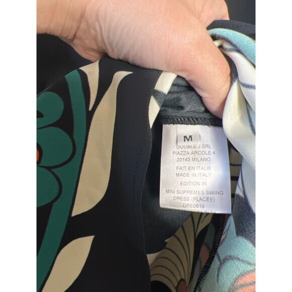 NWT La Double J Mini Supreme Swing Long Fluted Sleeves Dress Black Size: Medium - Picture 7 of 9